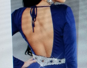 Sexy Blue Ruffle Backless Mini Dress
