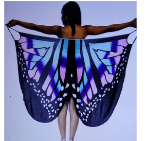 Butterfly Print Backless Wrap Around Party Dress