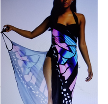 Load image into Gallery viewer, Butterfly Print Backless Wrap Around Party Dress