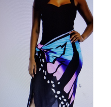 Load image into Gallery viewer, Butterfly Print Backless Wrap Around Party Dress