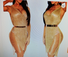 Load image into Gallery viewer, Comfortable Gold Night/Beach Dress