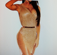 Load image into Gallery viewer, Comfortable Gold Night/Beach Dress