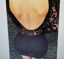 Load image into Gallery viewer, Black Sexy Lace Long Sleeve Backless Mini Dress