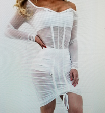 Load image into Gallery viewer, Sexy Transparent Tie In Front Wrap Cut Dress