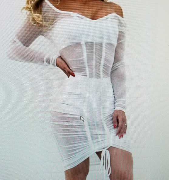Sexy Transparent Tie In Front Wrap Cut Dress