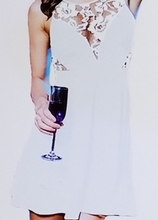 Load image into Gallery viewer, Elegant Round Neck Lace Top Patchwork Mini Dress
