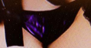 Beautiful Purple Open Bust Corset Top With Matching Thong Panties