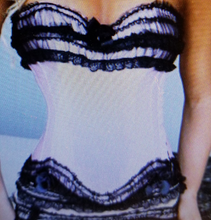 Load image into Gallery viewer, Sexy Lacy Pink Bowtie Ruffle Corset Top With Matching Mini Skirt