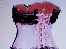 Load image into Gallery viewer, Sexy Lacy Pink Bowtie Ruffle Corset Top With Matching Mini Skirt