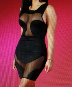 Black Sexy Sleeveless Shear Shaped Mini Dress