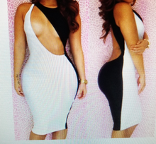 Load image into Gallery viewer, Sexy Black And White Hollow Out Dress