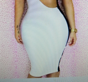 Sexy Black And White Hollow Out Dress