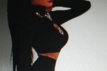 Load image into Gallery viewer, Sexy Black 2 Piece Long Sleeve Crop Top With Matching Long Slit Skirt